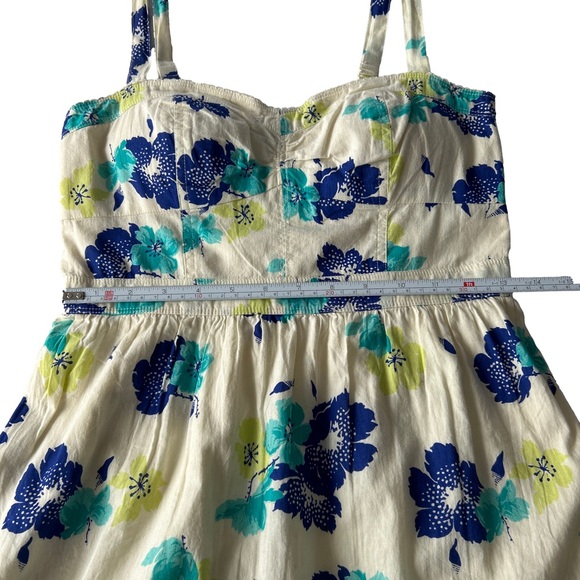 🌻4/$20 American Eagle Outfitters Cotton Cream Floral Print Lined Sundress Small - Picture 10 of 13
